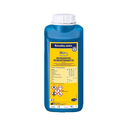Korsolex® extra Instrumentendesinfektionsmittel, blauer Kanister mit Etikett