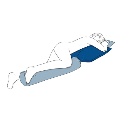 SHP CAREPUR Universalkissen blau unter dem Kopf, rechteckig