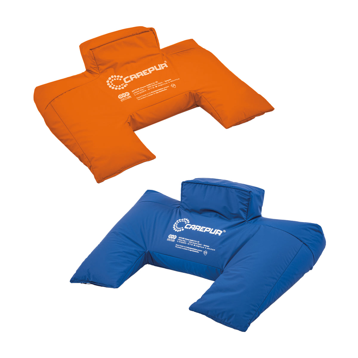 Semi-Fowler-Kissen SHP CAREPUR orange und blau, gepolsterte Lagerung