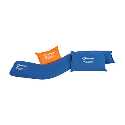 SHP CAREPUR Universallagerungsset: 3 Lagerungskissen, blau, inkl. orange Kopfpolster