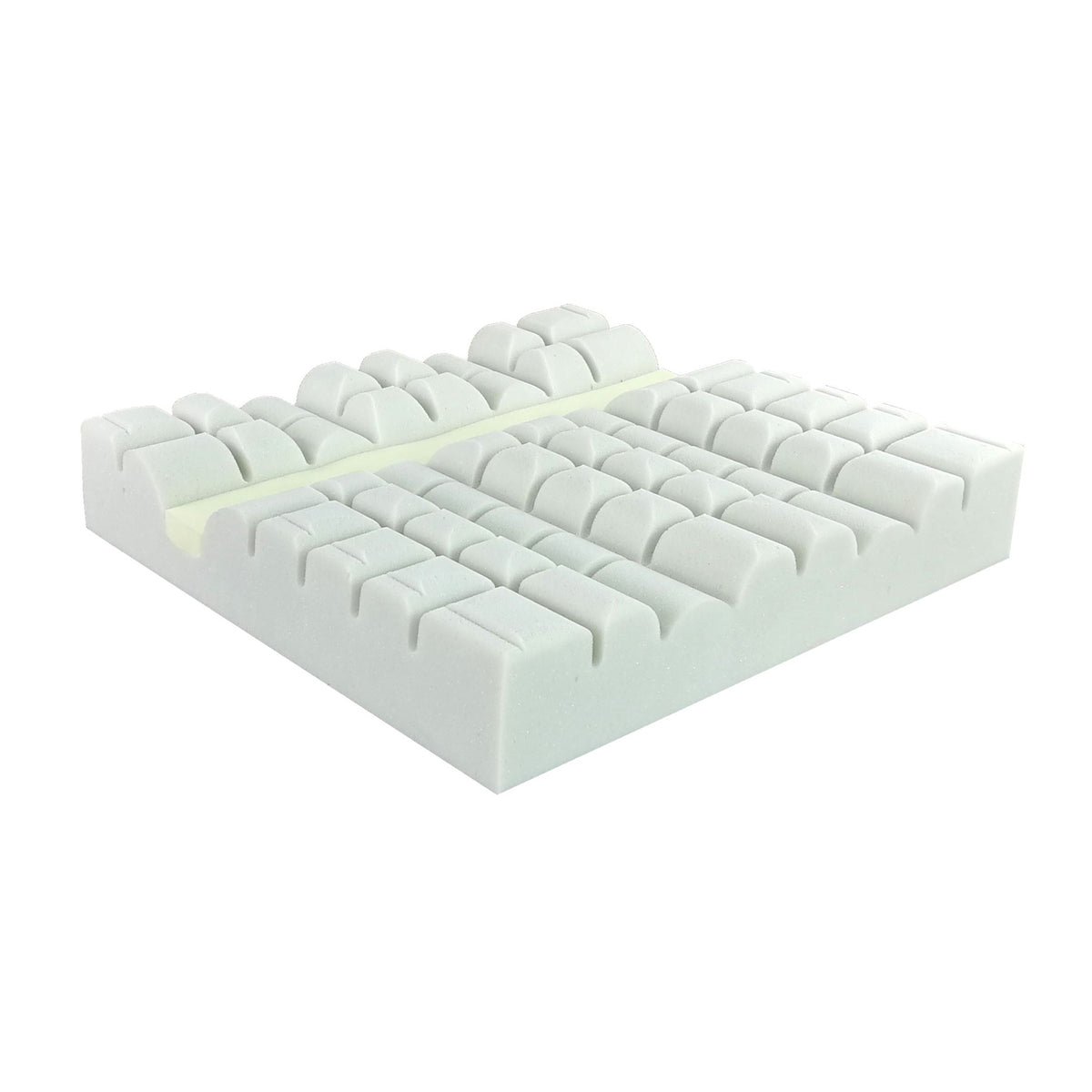 Visco-Cube Sitzkissen mit Würfelnoppen, helles Weiß, größere Seitenansicht
