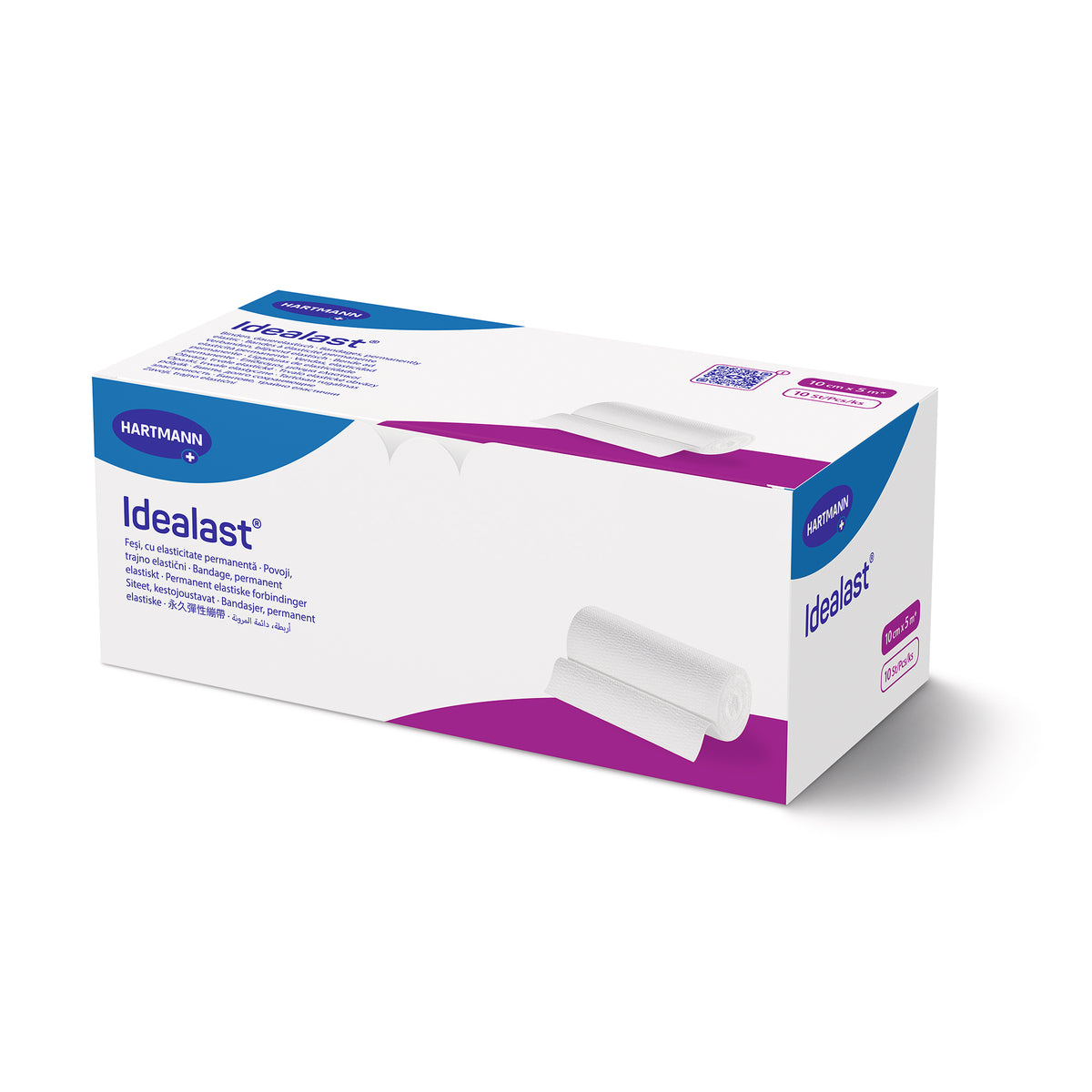 Hartmann Idealast® Binde-Verpackung, Seitliche Ansicht mit Größenfeld in Lila