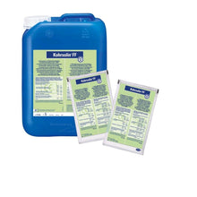 Flächendesinfektionsmittel Kohrsolin® FF: blauer Kanister mit Etikett, Beutel