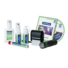 GlowCheck Test-Kit zur optischen Durchführungskontrolle mit UV-Lampe und Reagenzien