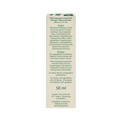 Doppelherz pure Bitter Tropfen Packung mit Anwendungshinweisen, 50 ml