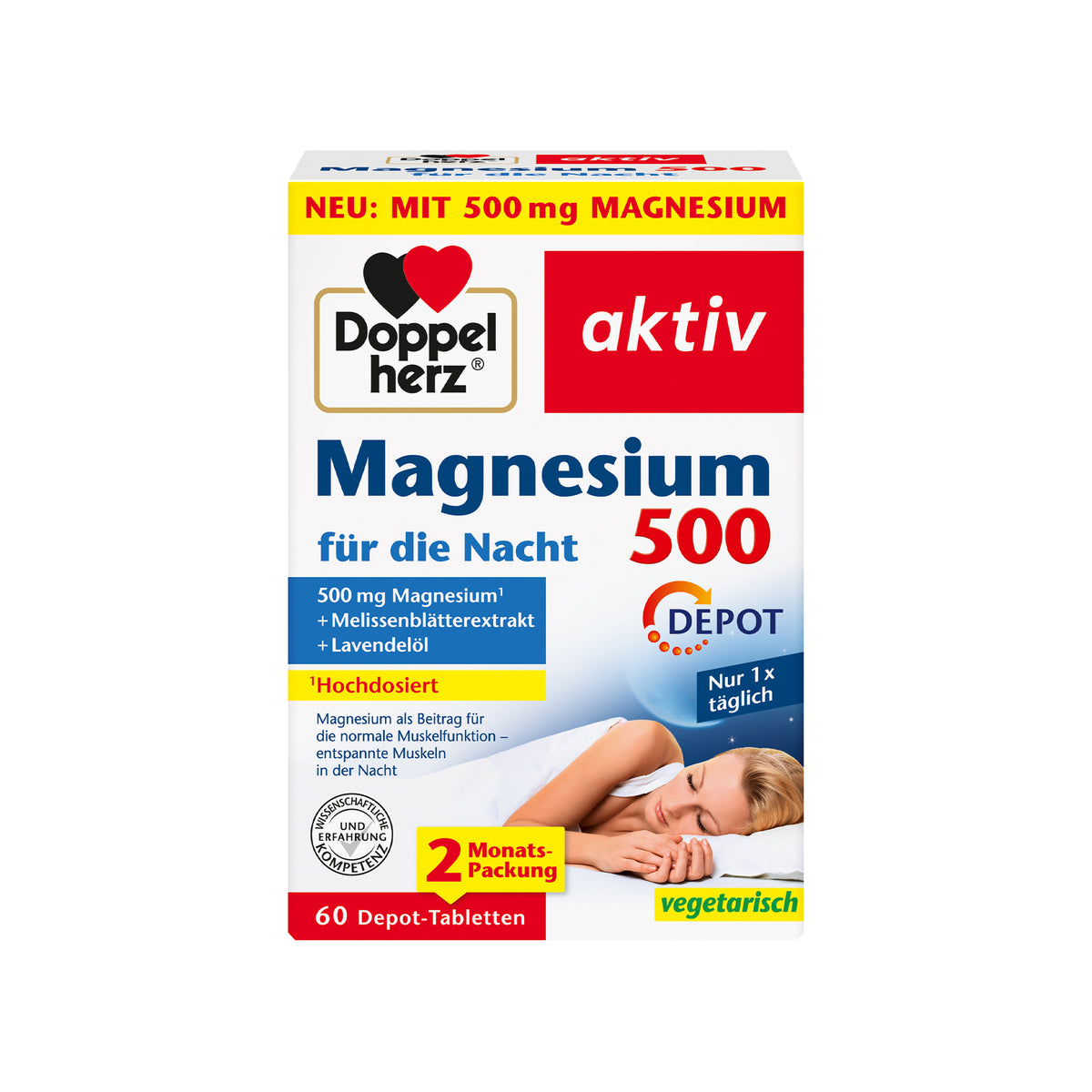 Doppelherz aktiv Magnesium 500 für die Nacht, 60 Depot-Tabletten