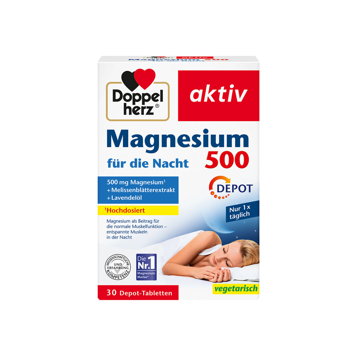 Doppelherz aktiv Magnesium 500 für die Nacht, 30 Depot-Tabletten
