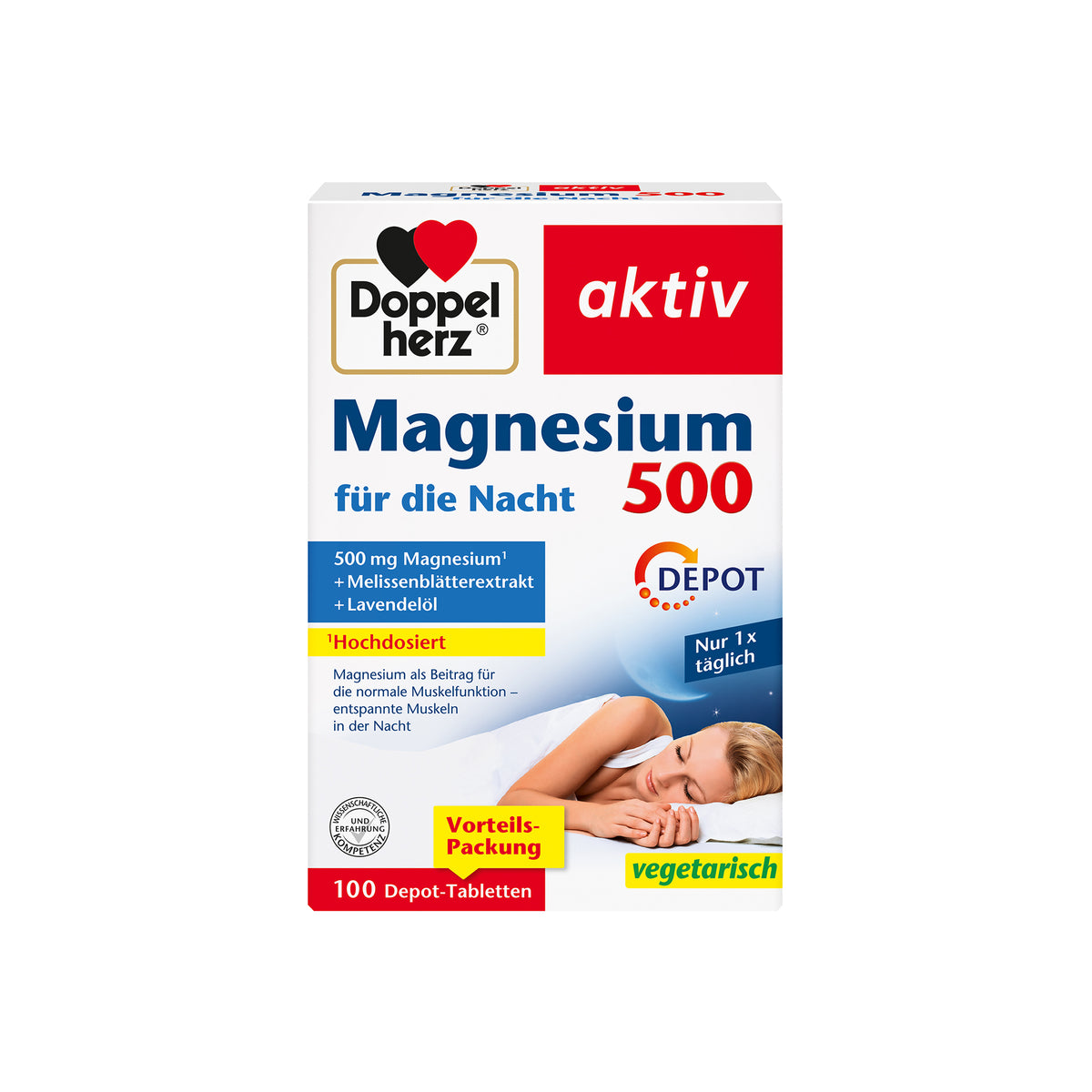 Doppelherz aktiv Magnesium 500 für die Nacht, 100 Depot-Tabletten