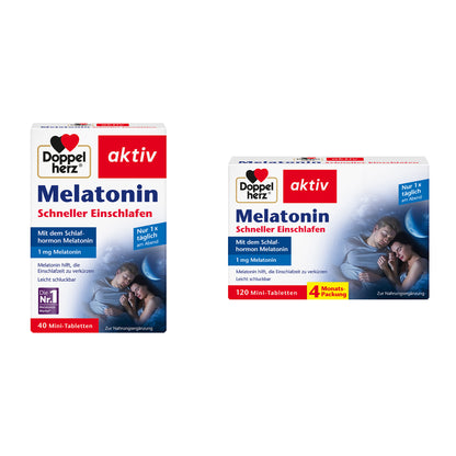 Melatonin Mini-Tabletten: zwei Packungen (40 und 120) von aktiv Doppelherz