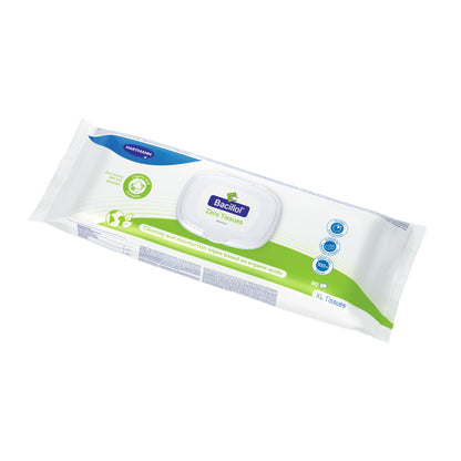 Bacillol® Zero Tissues XL: weiße Feuchttücher-Packung mit blauem Siegel