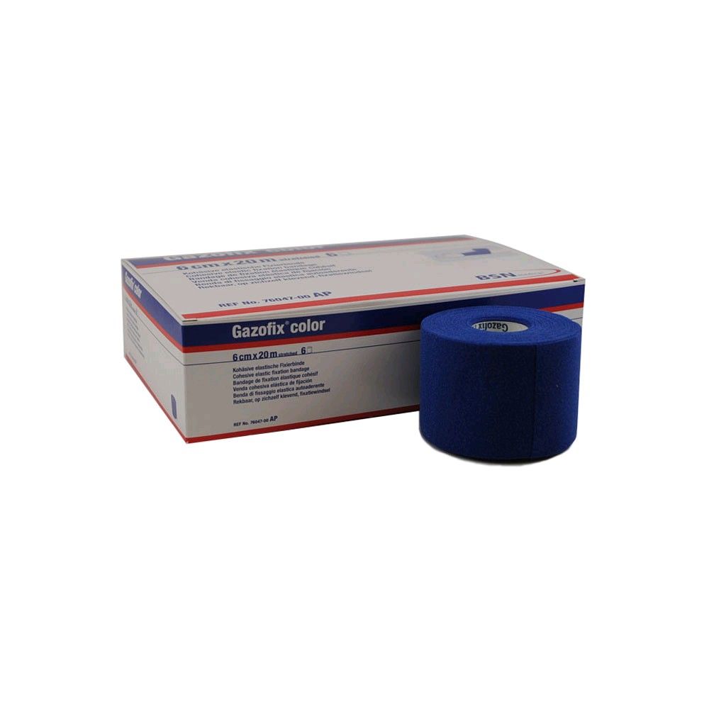 Fixierbinde-Rolle Gazofix color in Blau, mit Umverpackung
