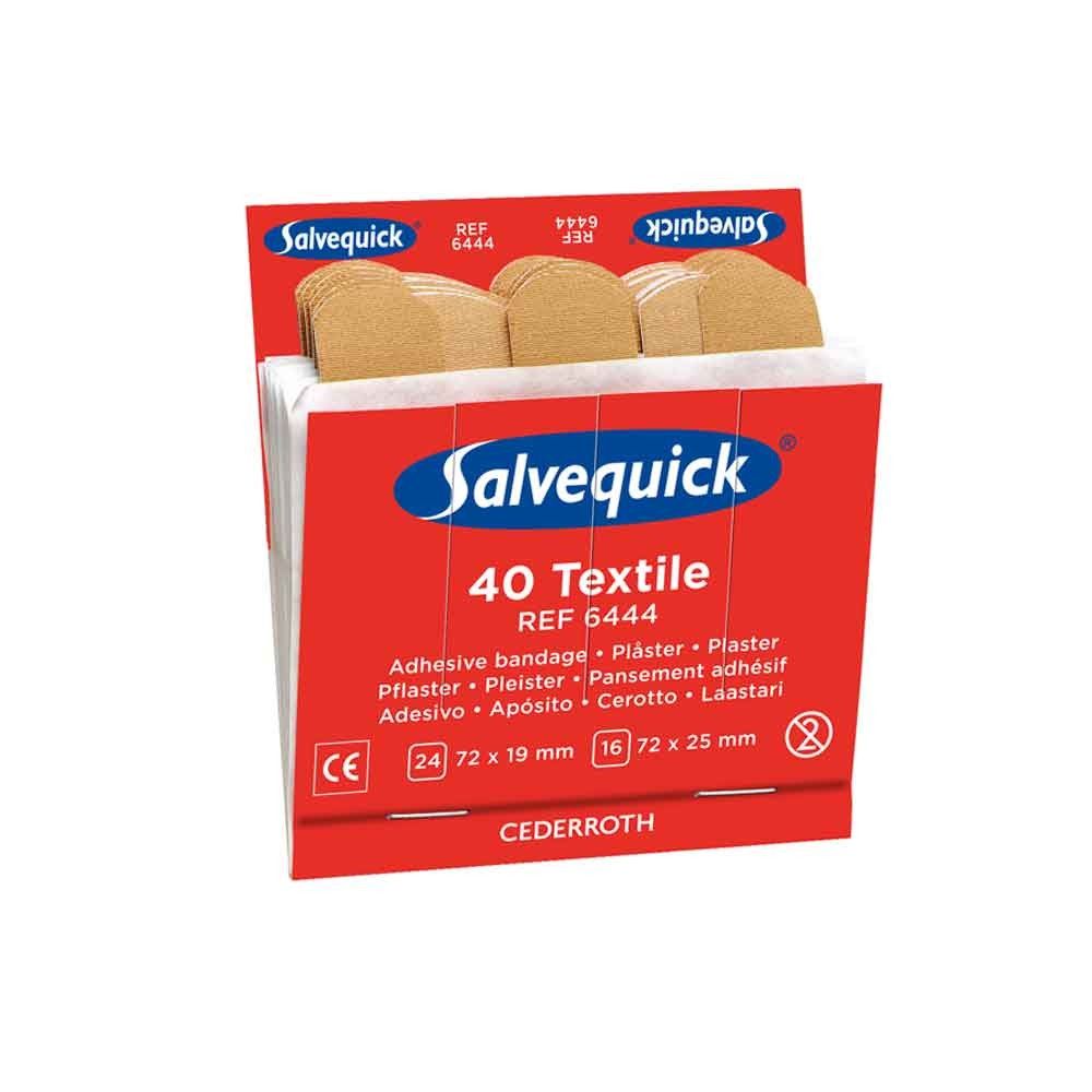 Salvequick Cederroth Pflasterstreifen Nachfüllpack Textil, 40 Stück
