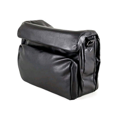 Dürasol Umhänge-Doktortasche aus Soft-Nappaleder, schwarz, mit Überschlag