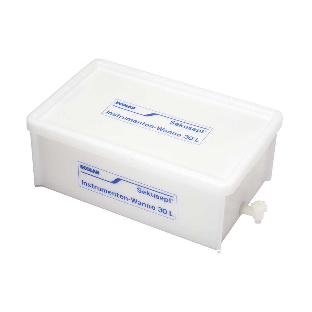 Ecolab Instrumentenwanne 30 L mit Ablaufhahn und Deckeloberfläche