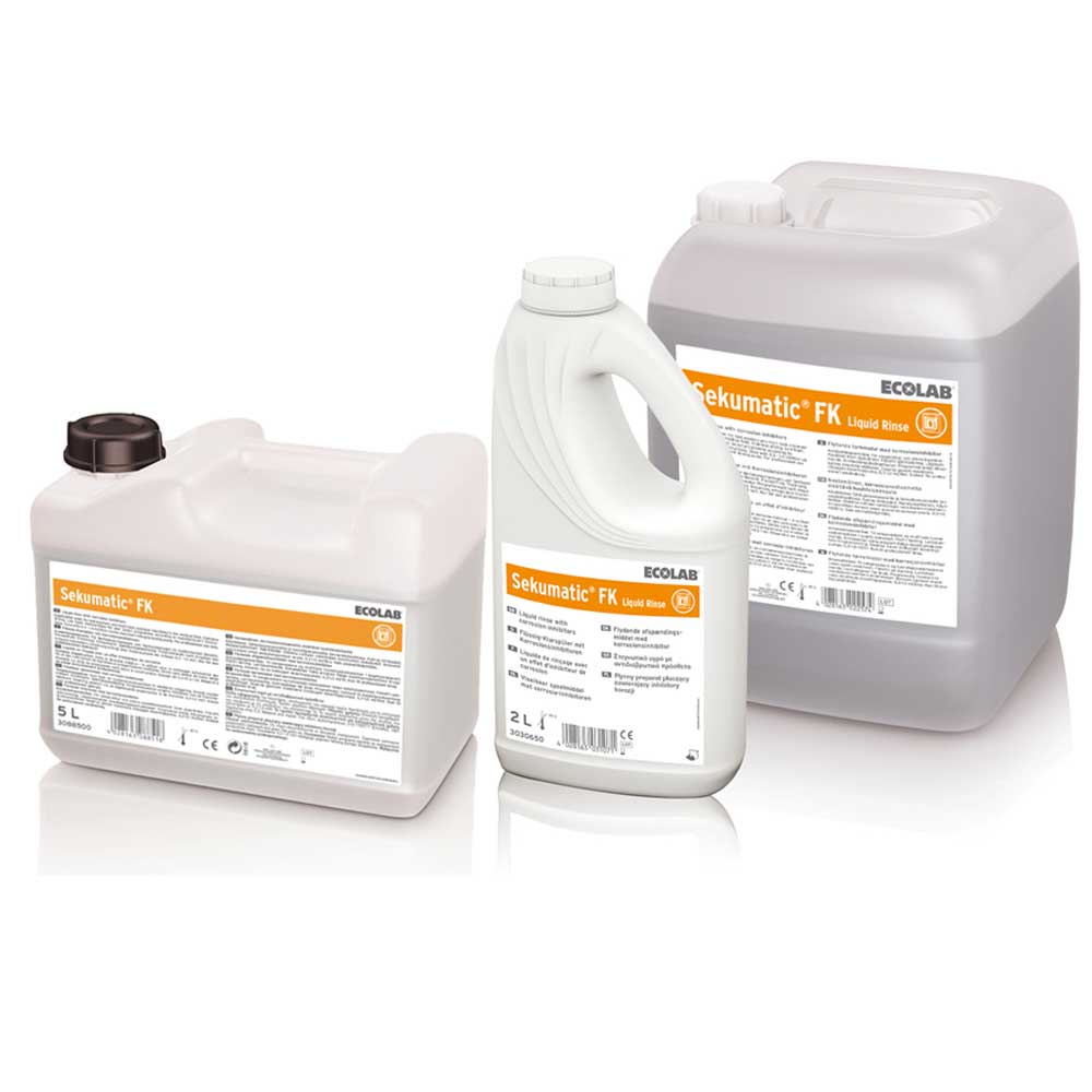 Ecolab Sekumatic FK Klarspüler Kanister, 5 l, mit Verschluss und Frontetikett