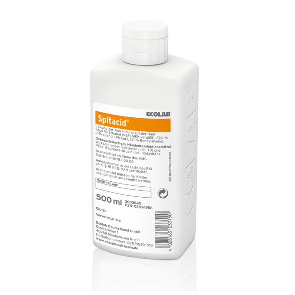 Händedesinfektion Spitacid von Ecolab, 500-ml-Flasche mit Schraubdeckel
