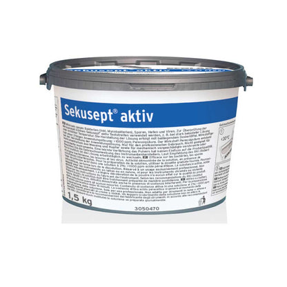 Instrumentendesinfektionsmittel Ecolab Sekusept aktiv, Eimeretikett vorne, 1,5 kg