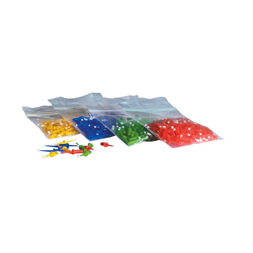 Set Applikationstips mit farbigen Flockenbeuteln und einzelnen Spitzen: blau, grün, rot