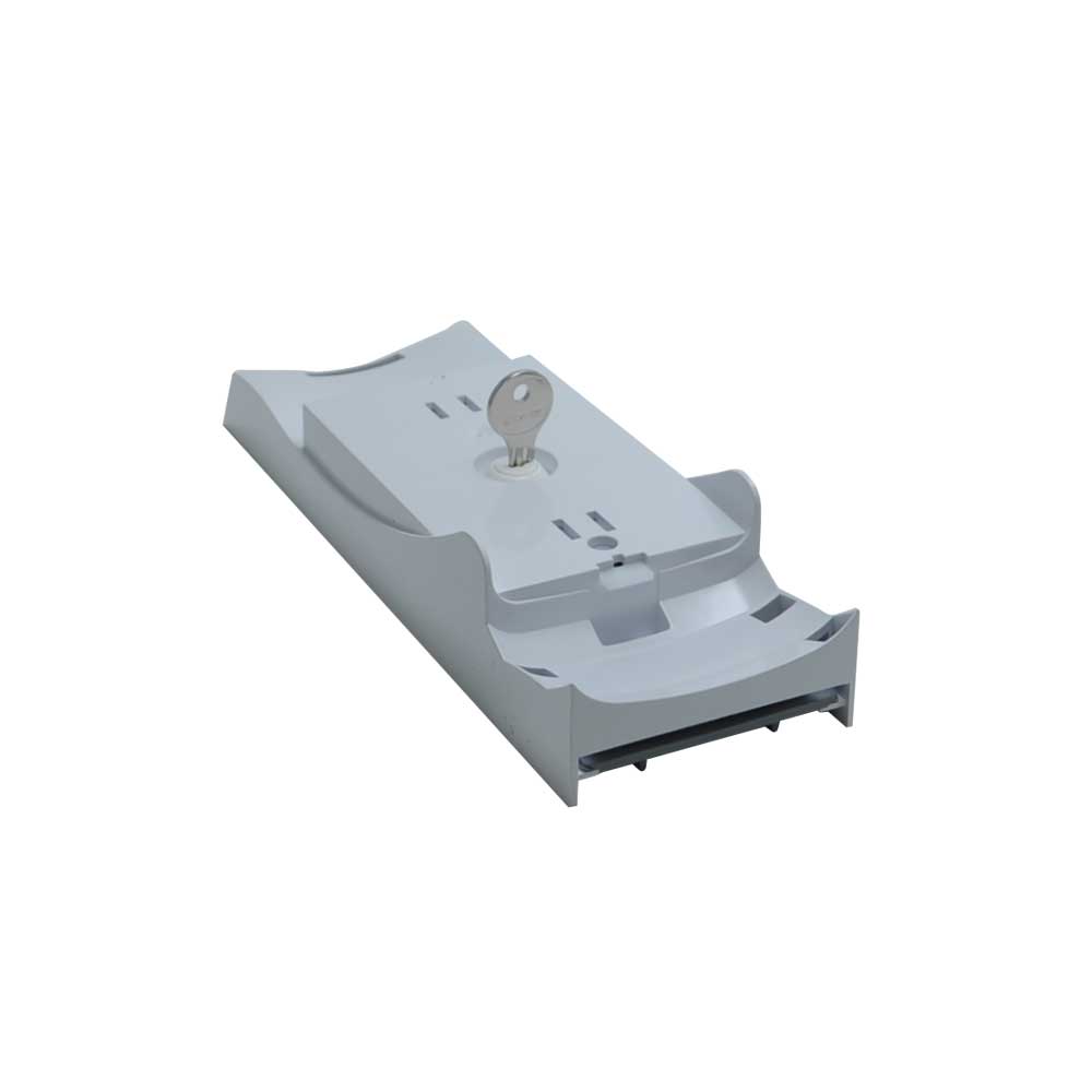 Berührungsloser Eurospender-Einsatz mit geöffneter Unterwanne, grau