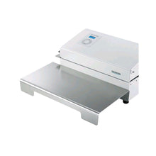 Edelstahl-Arbeitstisch mit eingebauter Folienschweißmaschine, weiß