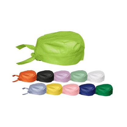 Sterilisierbare OP-Stoff-Bandana: grüne Haube plus mehrere Farben, mit Bindebändern