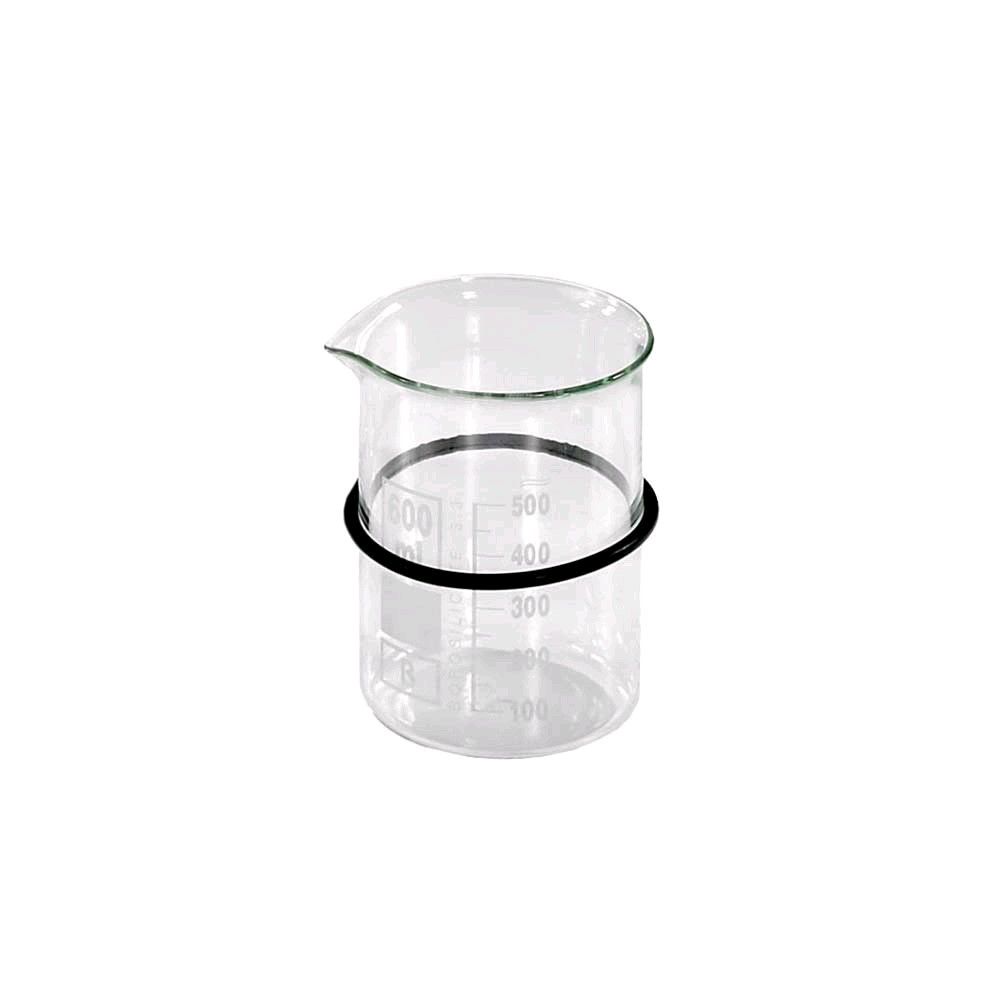 Transparenter Glasbecher mit Skala und Ausguss für Ultraschallreinigung, ohne Henkel