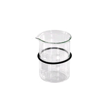 Transparenter Glasbecher mit Skala und Ausguss für Ultraschallreinigung, ohne Henkel