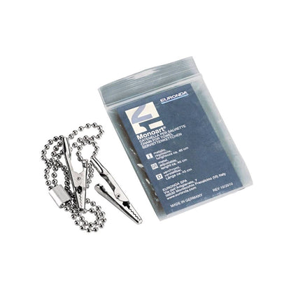 Serviettenkettchen Euronda mit Metallkette, zwei Clips und Markenbeutel
