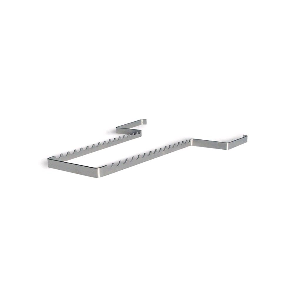 Aluminium-Instrumenteneinsatz für Normtrays mit U-Form und gezahnten Haltefingern
