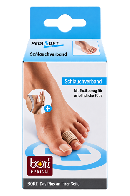 bort MEDICAL PEDI SOFT Schlauchverband für Zehen, Packung mit Gel und Textilbezug
