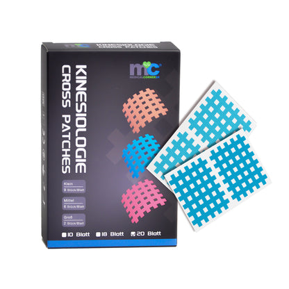 Gitterpflaster mit Kreuz-Muster, blaues Gitter auf Trägerfolie, Packung