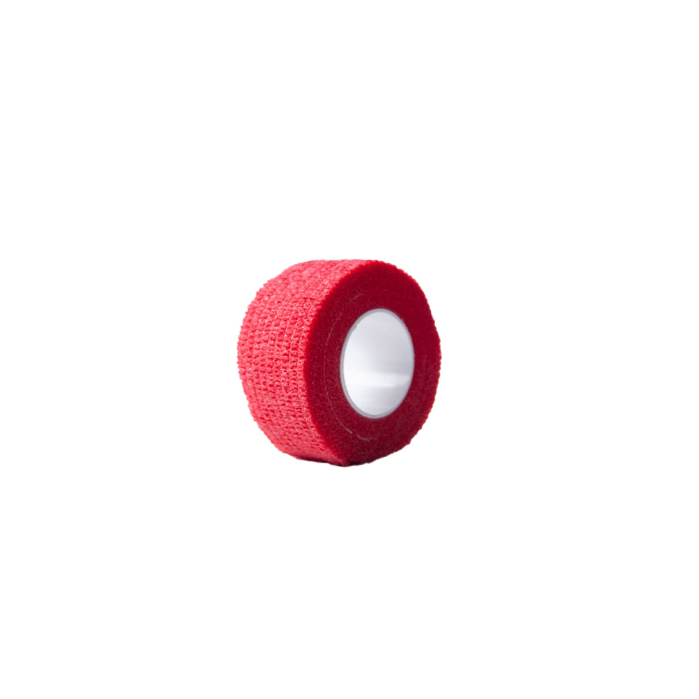 Kohäsives Fingertape, rote Rolle mit klebender Textiloberfläche
