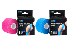 Kinesiologie-Tape-Set, latexfrei: pinke & blaue Rollen, 5 cm Breite, 5 m Länge