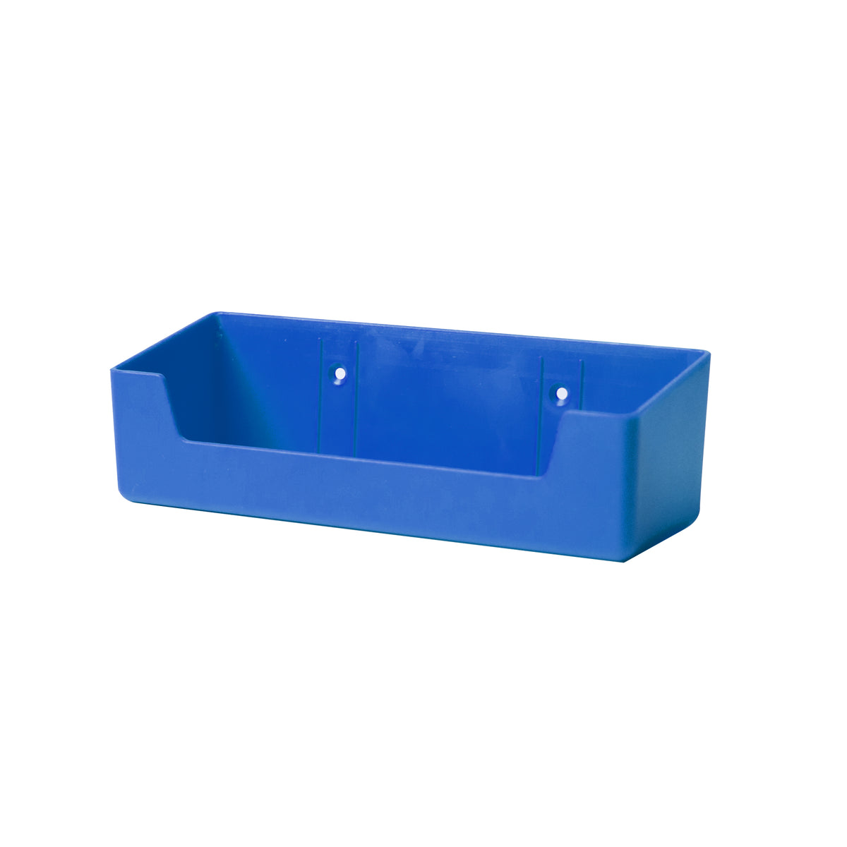Blaue Pflasterbox, geöffnete Auffangschale ohne Inhalt