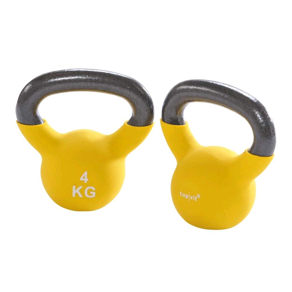 Pader Kugelhantel top|vit® kettle.bells, Neopren, 4 kg, gelb, 1 St.