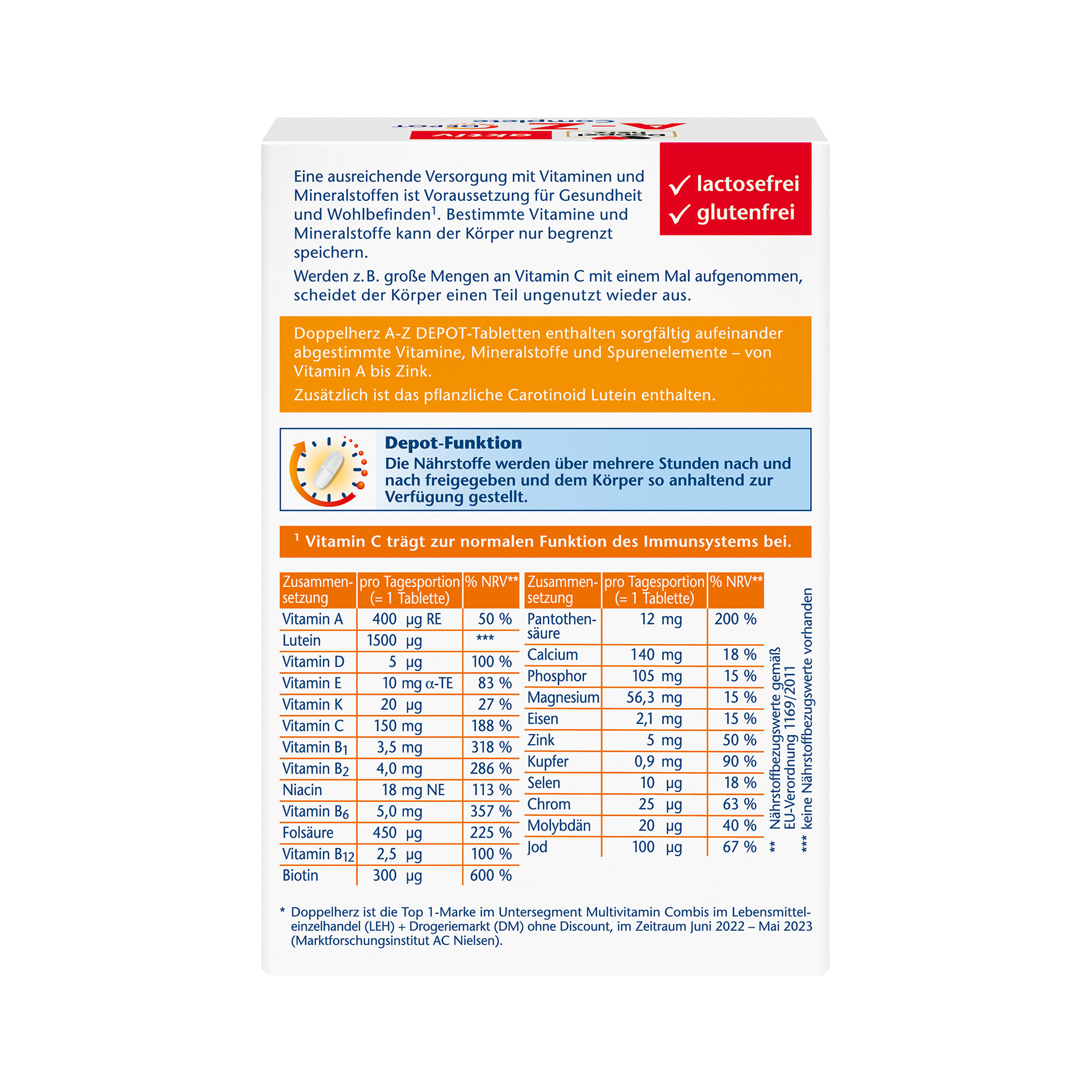 Doppelherz aktiv A-Z Depot, Langzeit-Vitamine, 40 Tabletten