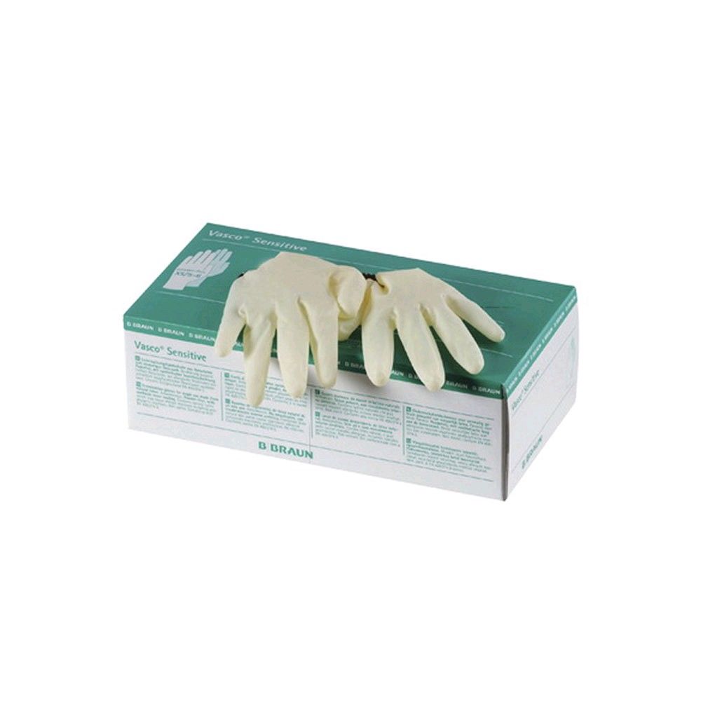 100 Vasco Sensitive Naturlatex Handschuhe, B Braun, puderfrei, Gr. L