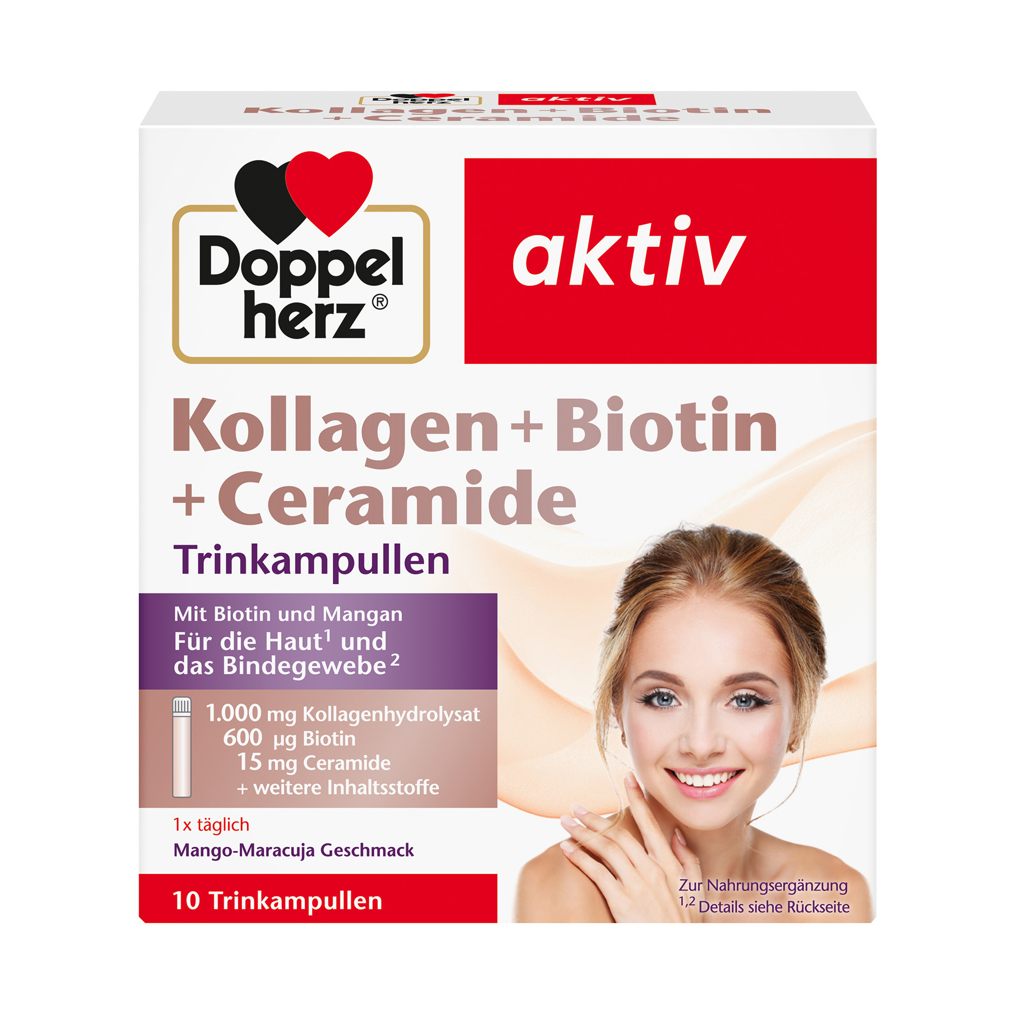 Doppelherz aktiv Kollagen, Hyaluron, Ceramide, 10 Trinkampullen