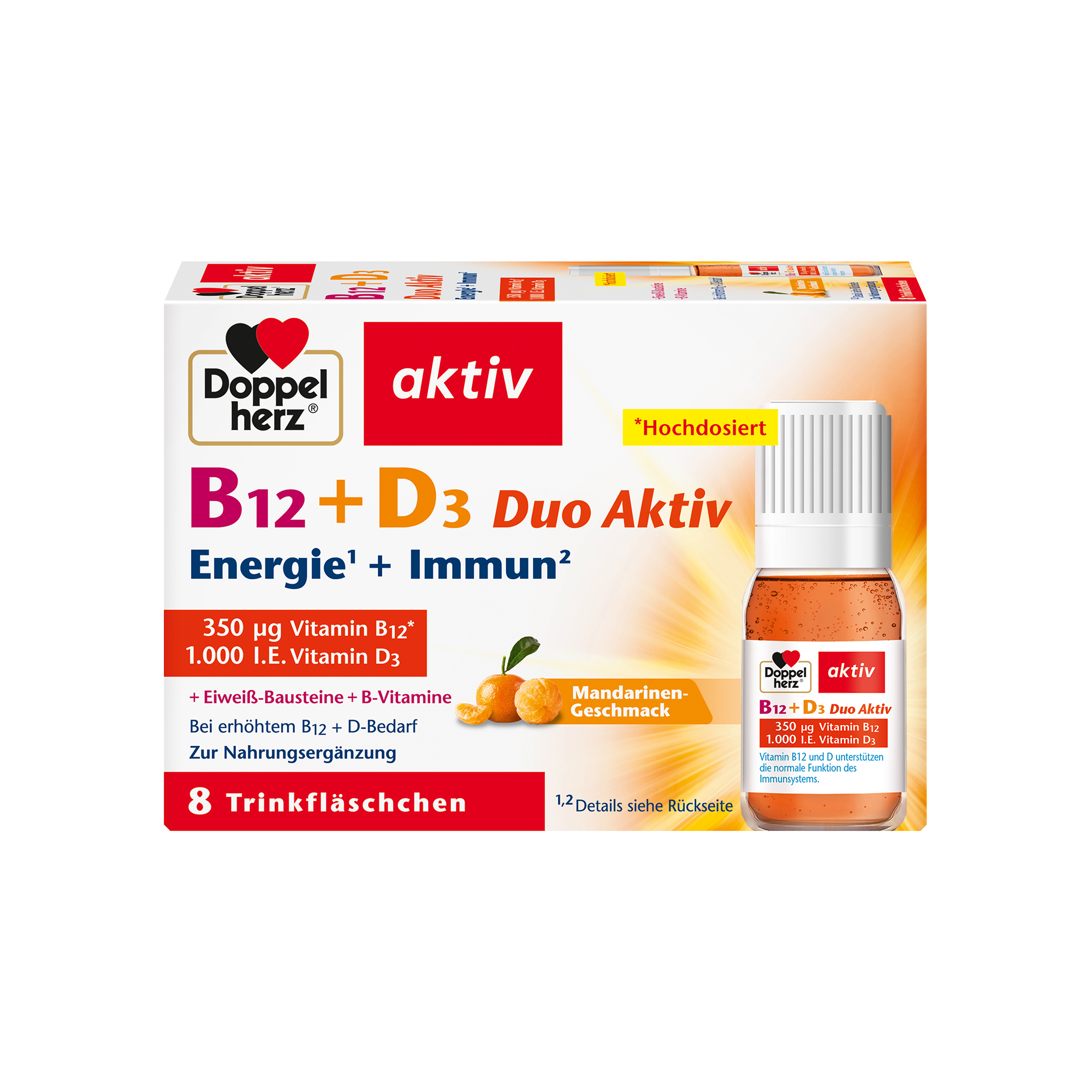 Doppelherz aktiv B12 + D3 Duo Aktiv, 8 Trinkflaschen