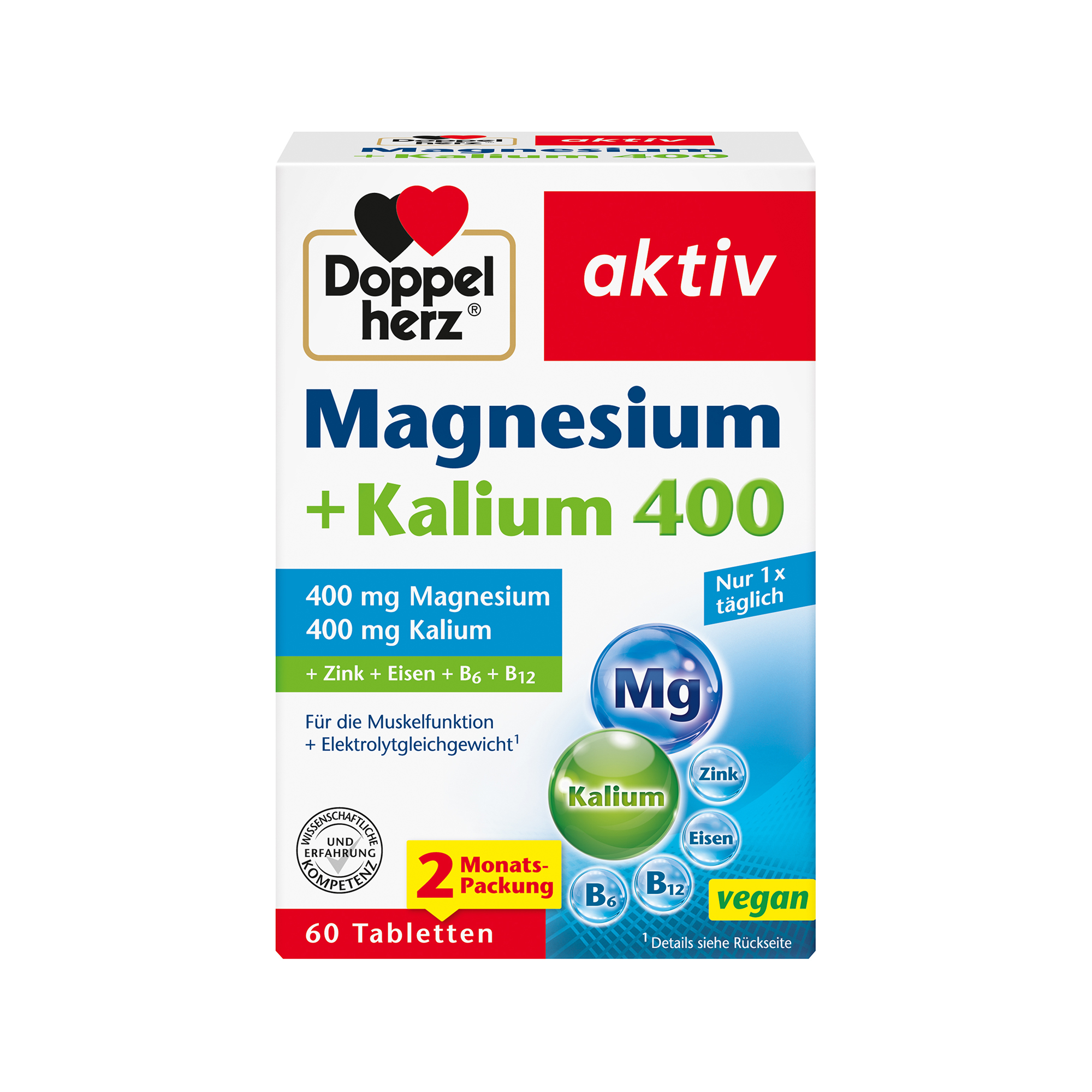 Doppelherz aktiv Magnesium 400 + Kalium, 60 Tabletten